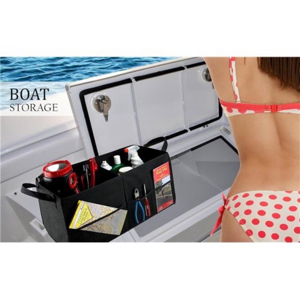 Fold Away Car Trunk Organizer, Black, 22" x 10" x 11", Non-Slip - Picture 5 of 16